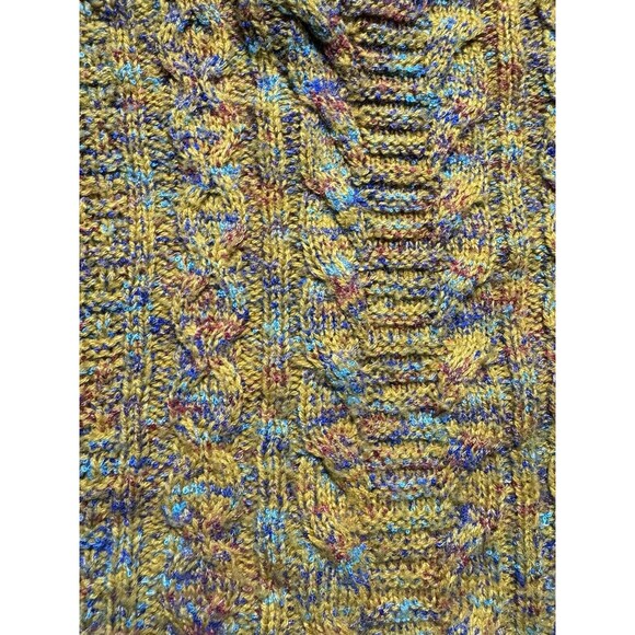 Retrology Sweater Womens Size S Cable knit Tunic Orange Teal Fall Goblincore - Picture 4 of 7